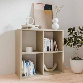 Mabon Wooden Shelving Unit with 4 Open Storage in Taupe
