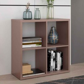 Mabon Wooden Shelving Unit with 4 Open Storage in Terracotta