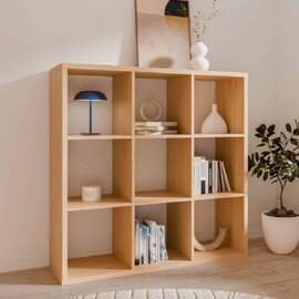 Mabon Wooden Shelving Unit with 9 Open Storage in Blue