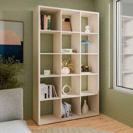 Mabon Wooden Shelving Unit in Sand
