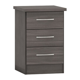 Mack Wooden Bedside Cabinet With 3 Drawers In Black