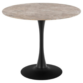 Macon Ceramic Dining Table With Steel Base In Brown Aberta