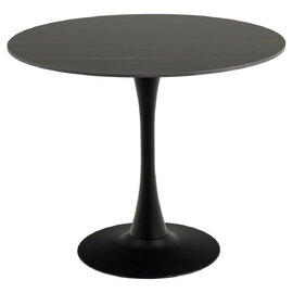 Macon Ceramic Dining Table With Steel Base In Matt Black Grantham
