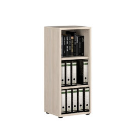 Macon Wooden Bookcase Narrow With 3 Shelves In Warm Mapple