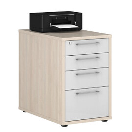 Macon Wooden Office Pedestal With 4 Drawers In Warm Mapple