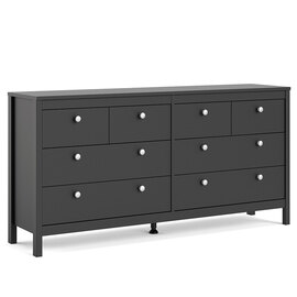 Macron Wooden Chest Of 8 Drawers In Matt Black