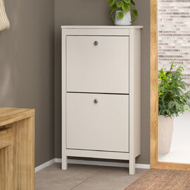 Macron Wooden Shoe Cabinet With 2 Flap Doors In Cashmere