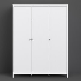 Macron Wooden Wardrobe With 3 Doors In White