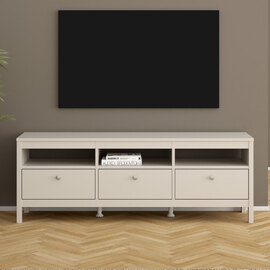 Macron Wooden TV Stand With 3 Drawers In Cashmere