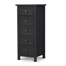 Madge Tall Wooden Chest Of 5 Drawers In Anthracite