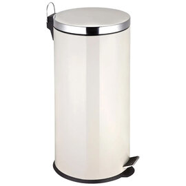 Madrid Stainless Steel 30 Litre Pedal Bin In Cream