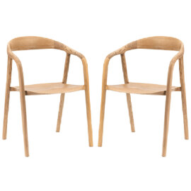 Madrina Natural Wooden Dining Chairs In Pair