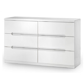Magaly High Gloss Chest Of 6 Drawers In White
