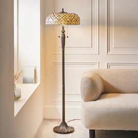 Magna Tiffany Glass Floor Light In Multicolour