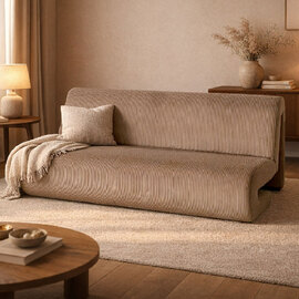 Magnolia Fabric 2 Seater Sofa In Beige and Taupe