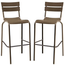 Magnolia Grey Aluminium Bar Stools In Pair