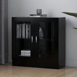 Maili Wooden Display Cabinet With 2 Doors In Black