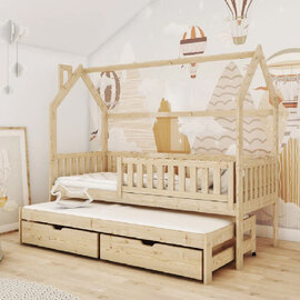 Mainz Wooden Day Bed With Bonnell Mattress And Trundle In Pine