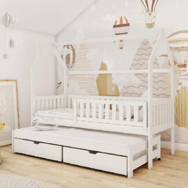 Mainz Wooden Day Bed With Bonnell Mattress And Trundle In White