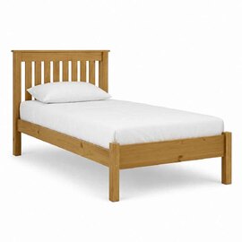 Maire Low Foot End Pine Wooden Single Bed In Antique