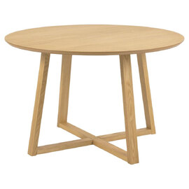 Malang Wooden Round Dining Table In Oak