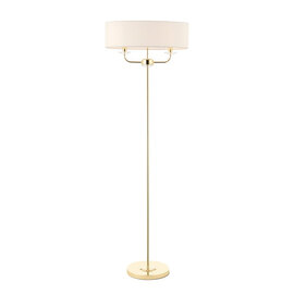 Maldon Glass Floor Lamp In Brass