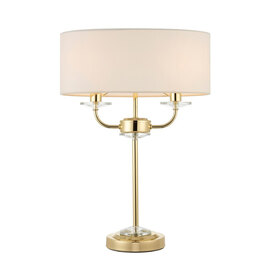 Maldon Glass Table Lamp In Brass