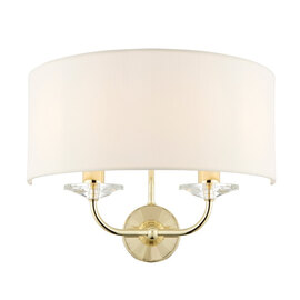 Maldon Glass Wall Light In Brass