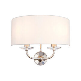 Maldon Glass Wall Light In Bright Nickel