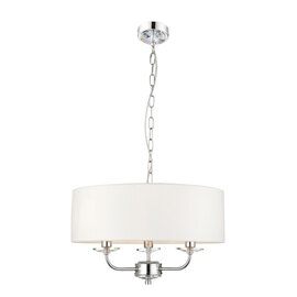 Maldon Wall Hung 3 Pendant Light In Bright Nickel