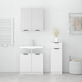 Malibu Wooden Bathroom Furniture Set In White