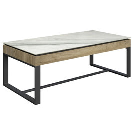 Malibu Sintered Ceramic Coffee Table With Grey Legs In White
