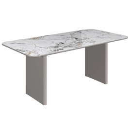 Malone Grey Gloss Dining Table With White Ceramic Top