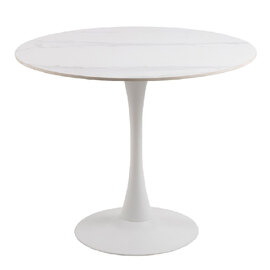 Malone Ceramic Dining Table Round In White