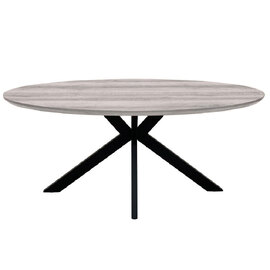 Malone Wooden Oval Dining Table In Grey