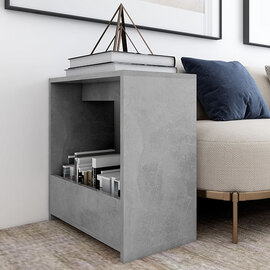 Malva Wooden Side Table In Concrete Effect