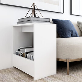 Malva Wooden Side Table In White