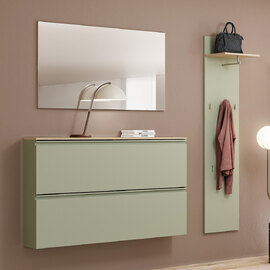 Malvern Wall Mounted Wooden Hallway Furniture Set in Sage Green