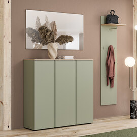 Malvern Wooden Hallway Furniture Set with 3 Doors in Sage Green