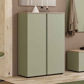 Malvern Wooden Shoe Storage Cabinet with 2 Doors in Sage Green