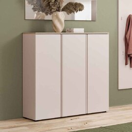 Malvern Wooden Shoe Storage Cabinet with 3 Doors in Cashmere