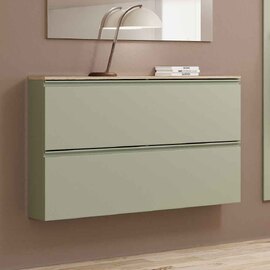 Malvern Wooden Wall Mounted Shoe Storage Cabinet in Sage Green
