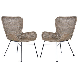 Hunor Kubu Rattan Curved Design Chair In Pair    