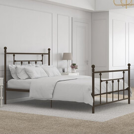 Manalo Metal Double Bed In White