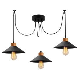 Manavgat 3 Light Metal Ceiling Pendant Light in Black