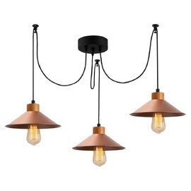 Manavgat 3 Light Metal Ceiling Pendant Light in Copper