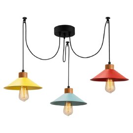 Manavgat 3 Light Metal Ceiling Pendant Light in Multicolour