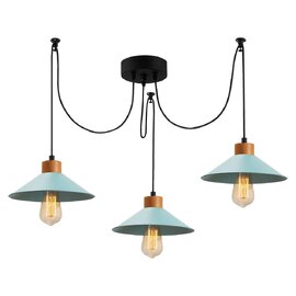 Manavgat 3 Light Metal Ceiling Pendant Light in Turquoise