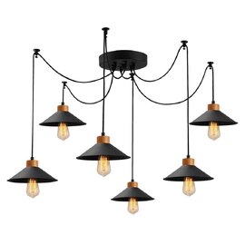 Manavgat 6 Light Metal Ceiling Pendant Light in Black