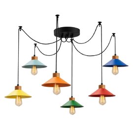 Manavgat 6 Light Metal Ceiling Pendant Light in Multicolour